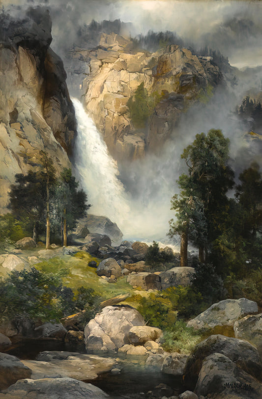 Thomas Moran Paintings for Sale: A Collector's Guide to the Hudson River School Master - Cascade Falls, Yosemite by Thomas Moran