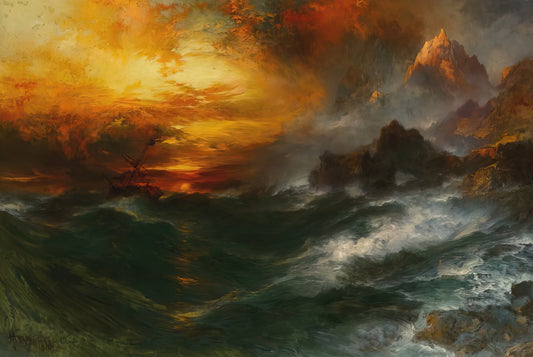 Thomas Moran Reproductions: Capturing the Grandeur of the American West in Museum-Quality Art Prints - A Mountain of Loadstone Arabian Nights by Thomas Moran