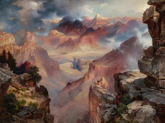 Thomas Moran's Grand Canyon of the Yellowstone: A Masterpiece of American Landscape Analysis - Grand Canyon of Arizona at Sunset by Thomas Moran