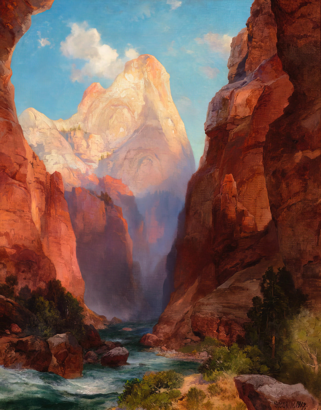 Thomas Moran's Mount of the Holy Cross: A Masterpiece of American Sublime - The Rio Virgin Southern Utah by Thomas Moran