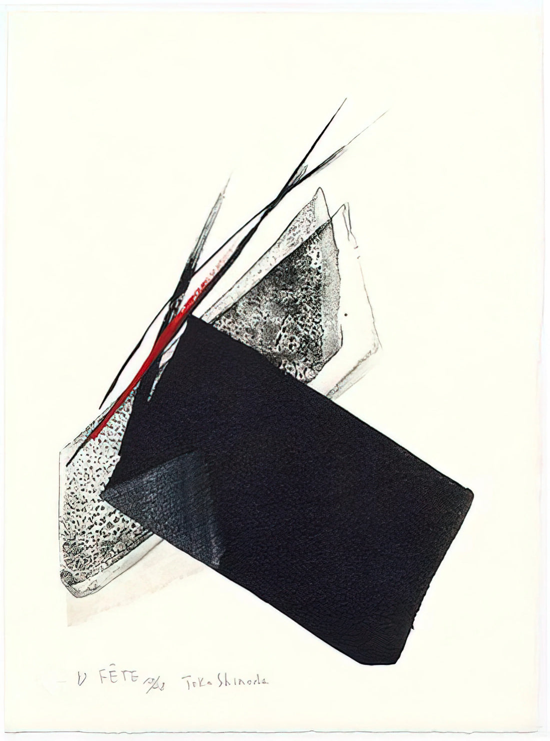 Toko Shinoda Posters: The Serene Power of Japanese Abstract Calligraphy - Fête - 1997 by Toko Shinoda