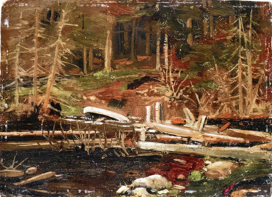 Tom Thomson Numbered Prints: A Collector's Guide to Authenticity and Value - OLD LUMBER DAM ALGONQUIN PARK 1912 by Tom Thomson