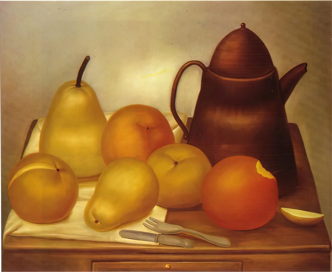 Understanding Botero Painting Prices: A Collector's Guide to Value, Authenticity, and Investment - STILL LIFE WITH COFFEE POT by Fernando Botero