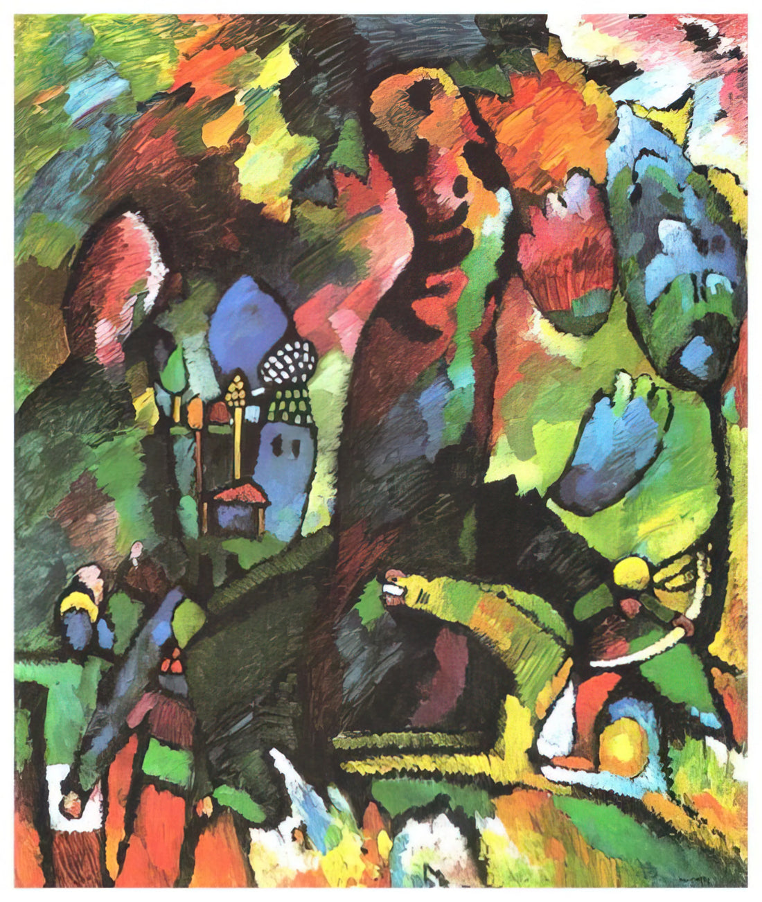Upwards Kandinsky: The Spiritual Ascent in Abstract Art - PICTURE WITH ARCHER 1909 by Wassily Kandinsky