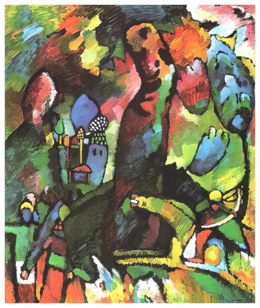 Upwards Kandinsky: The Spiritual Ascent in Abstract Art - PICTURE WITH ARCHER 1909 by Wassily Kandinsky