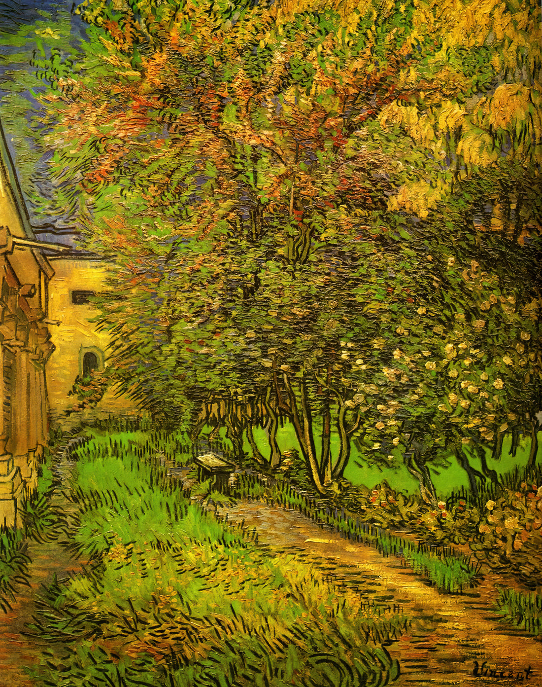 Van Gogh Almond Blossom Framed: A Guide to the Artist's Masterpiece and Museum-Quality Prints - The Garden of Saint-Paul Hospital by Vincent van Gogh