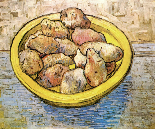 Van Gogh Almond Blossom Framed: A Symbol of Hope in the Artist's Final Spring - Still Life Potatoes in a Yellow Dish by Vincent van Gogh