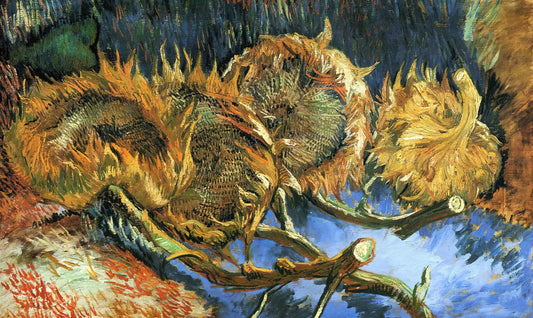 Van Gogh Collage: A Modern Homage to a Post-Impressionist Master - Still Life with Four Sunflowers by Vincent van Gogh