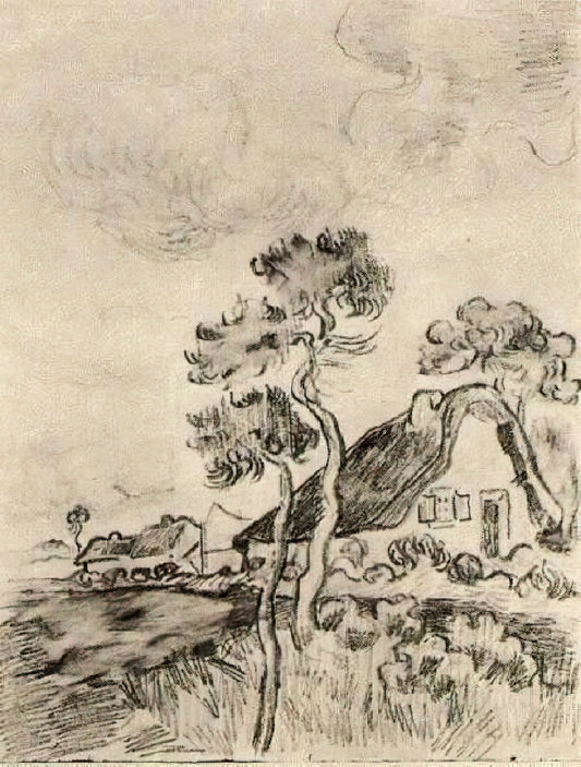 Van Gogh Japanese Paintings: How Ukiyo-e Transformed a Post-Impressionist Master - Cottages and Trees by Vincent van Gogh