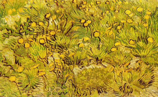 Van Gogh Midnight: Decoding the Celestial Visions of a Master - A Field of Yellow Flowers by Vincent van Gogh