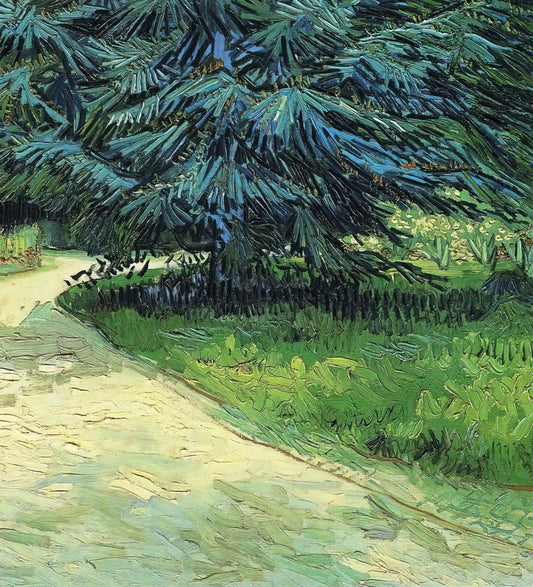 Van Gogh Oil Painting Reproductions: Expert Guide to Authentic Museum-Quality Prints - Public Garden with Couple and Blue Fir Tree The Poet s Garden III by Vincent van Gogh
