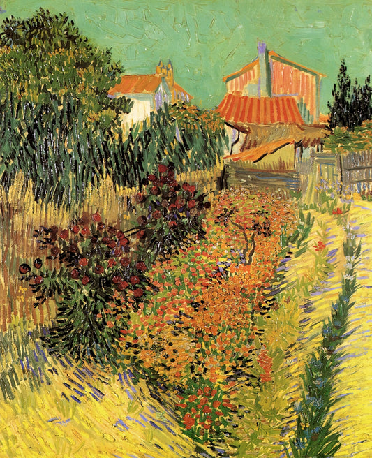 Van Gogh Poppy Flowers Print: A Collector's Guide to the Artist's Floral Masterpieces - Garden Behind a House by Vincent van Gogh