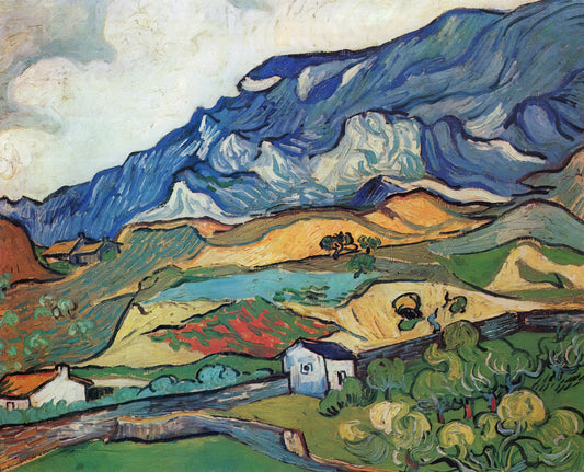 Van Gogh Posters Framed: A Curator's Guide to Museum-Quality Art Prints - Les Alpilles, Mountain Landscape near South-Reme by Vincent van Gogh