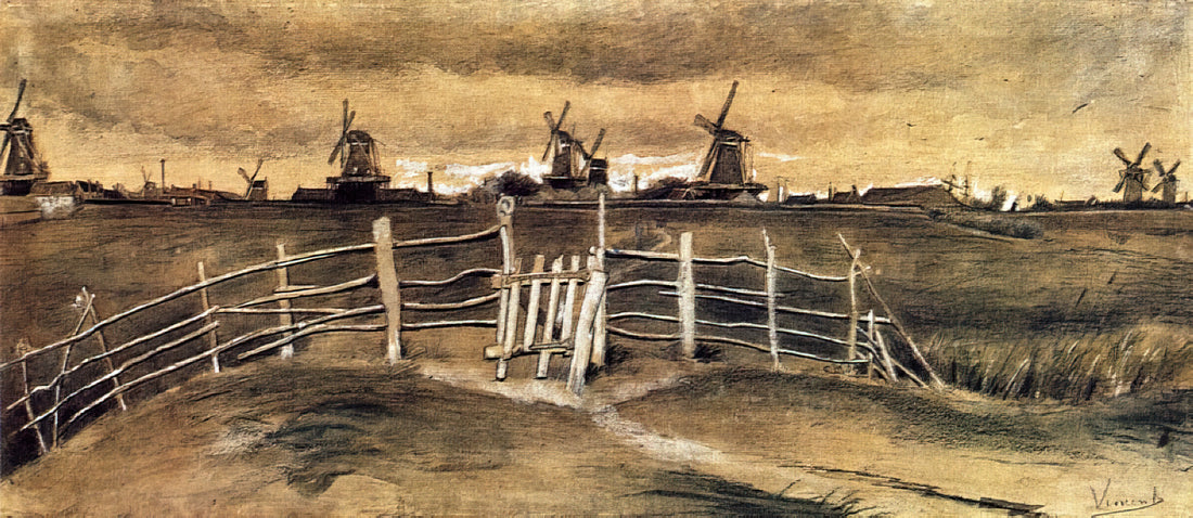 Van Gogh Public Domain: Understanding Copyright Status and Accessing His Masterpieces - Windmils at Dordrecht by Vincent van Gogh