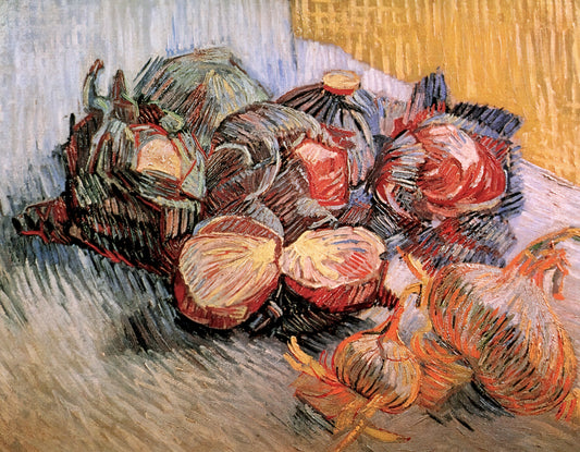 Van Gogh Ship Painting: The Artist's Maritime Masterpieces and Coastal Visions - Still Life with Red Cabbages and Onions by Vincent van Gogh