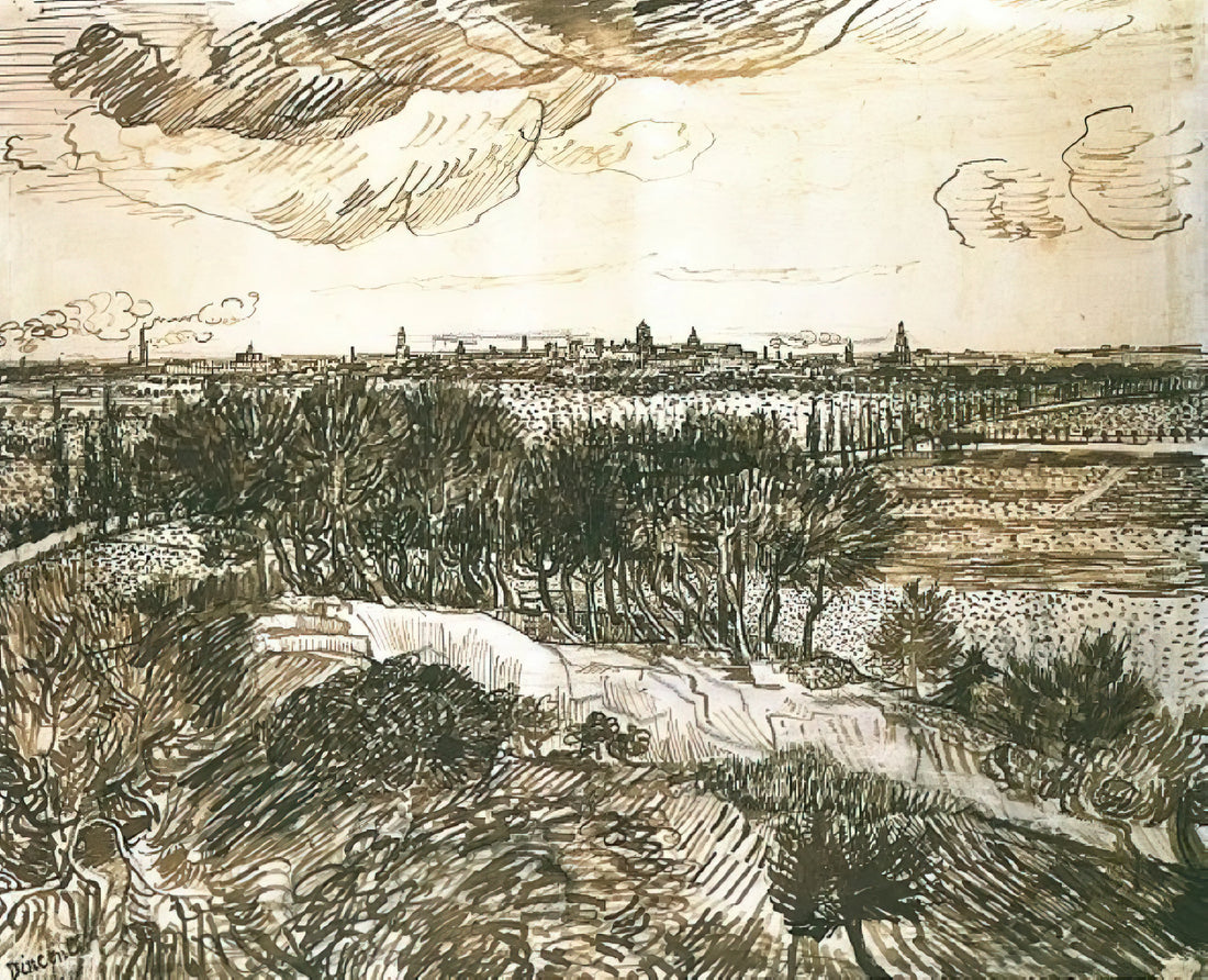 Van Gogh and the Geisha: A Curator's Exploration of Japonisme and Artistic Influence - View of Arles from a Hill by Vincent van Gogh