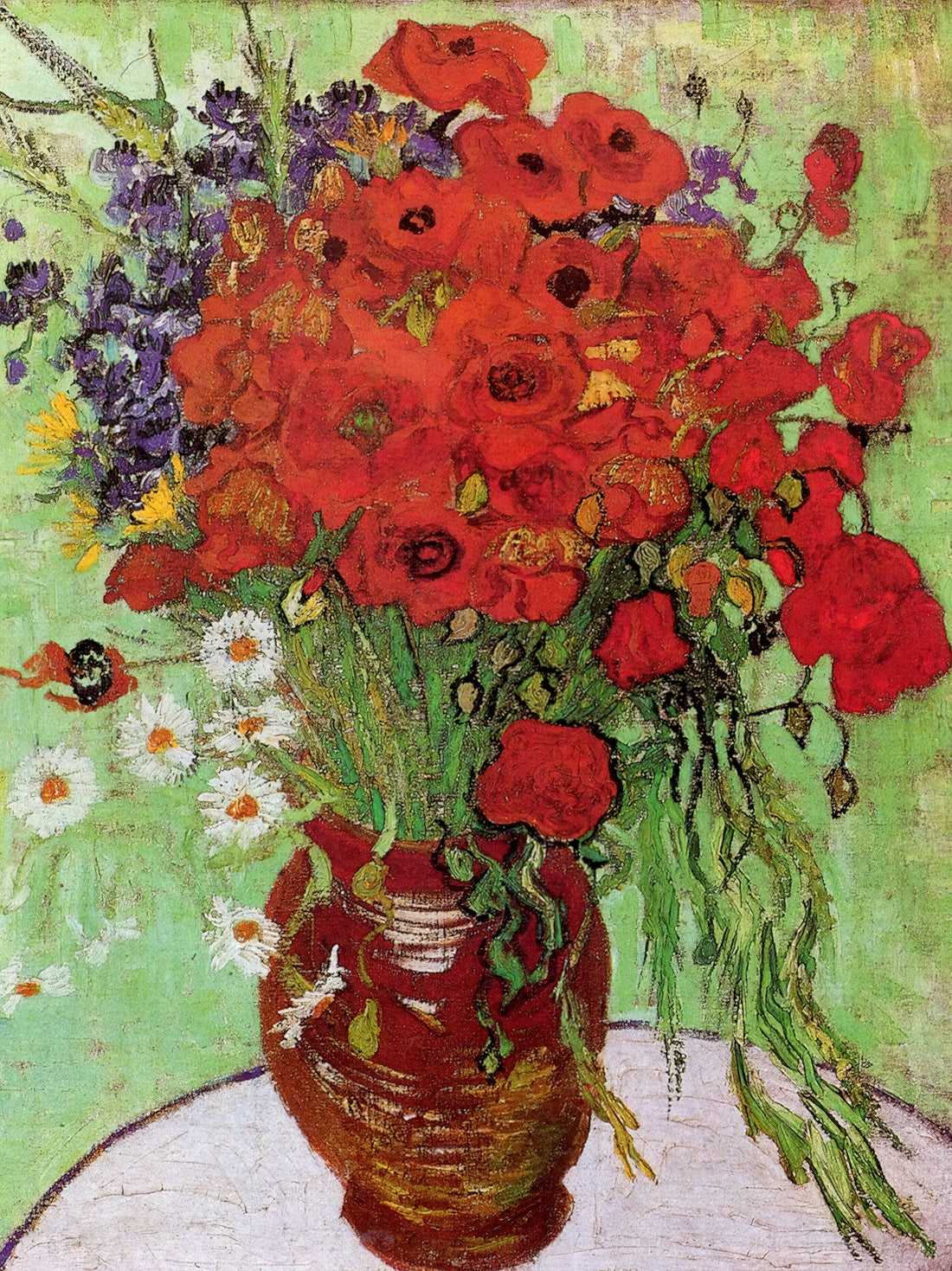 Van Gogh at the Guggenheim: A Modernist Dialogue Through Post-Impressionist Vision - Red Poppies and Daisies by Vincent van Gogh