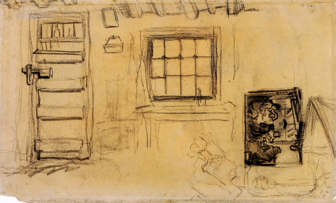Van Gogh's 15 Sunflowers: A Masterpiece of Color, Symbolism, and Artistic Genius - Studies of the Interior of a Cottage, and a Sketch of The Potato Eaters by Vincent van Gogh