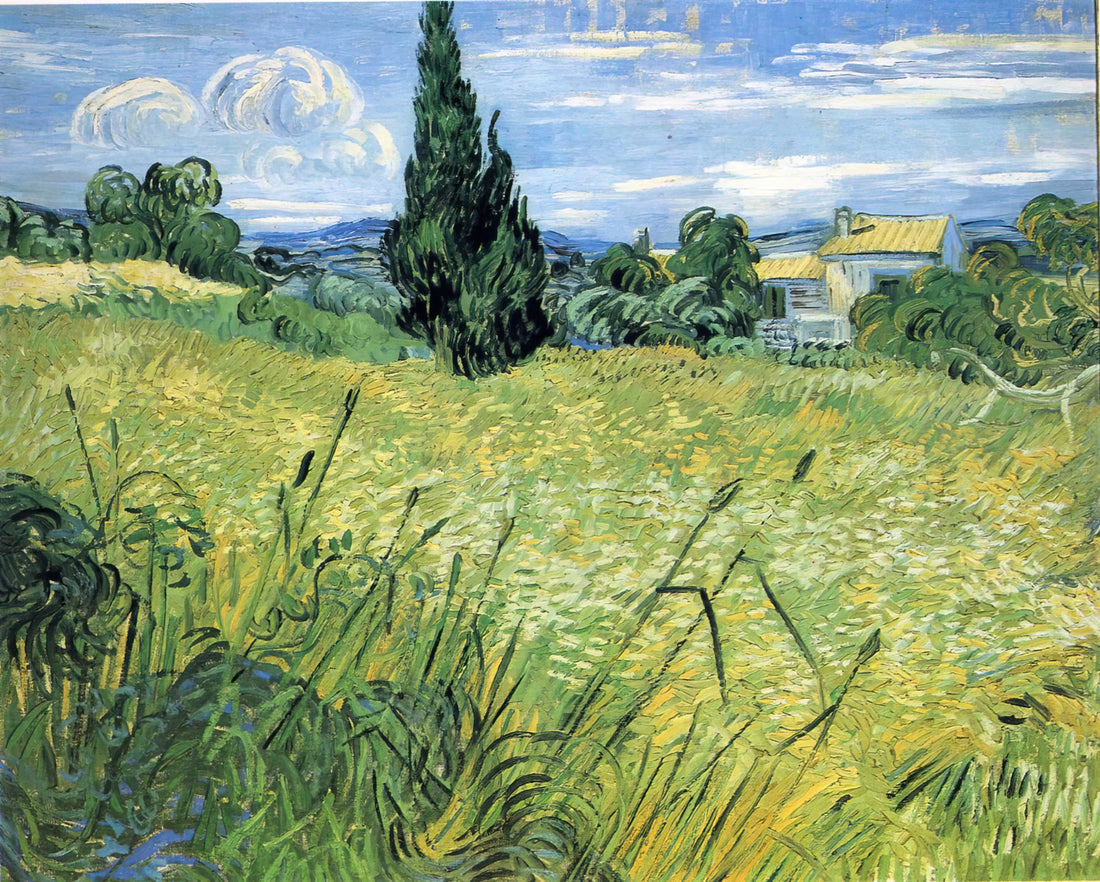 Van Gogh's Window: A Portal to Light, Color, and Inner Turmoil - Green Wheat Field with Cypress by Vincent van Gogh