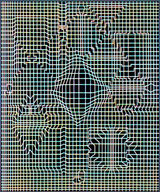 Vasarely Art: The Optical Illusions and Geometric Mastery of the Op Art Pioneer - Biadan - 1959 by Victor Vasarely