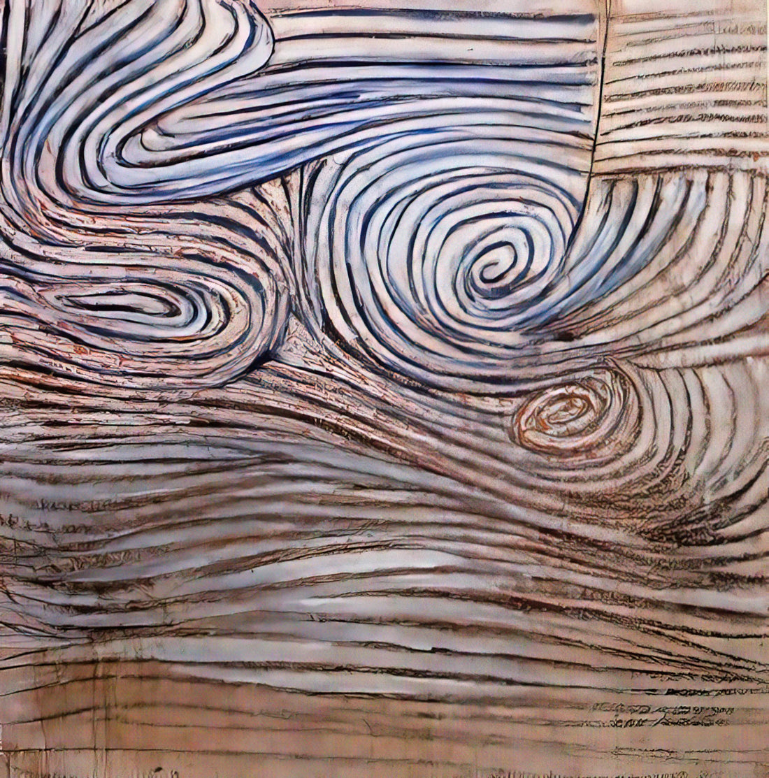 Victor Pasmore Original Prints: A Collector's Guide to the Abstract Pioneer's Legacy - SPIRAL MOTIF IN WHITE BLACK AND INDIGO 1951 by Victor Pasmore