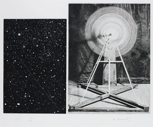 Vija Celmins Meets Breuer: A Study in Photorealistic Precision and Architectural Minimalism - CONCENTRIC BEARINGS A 1984 by Vija Celmins