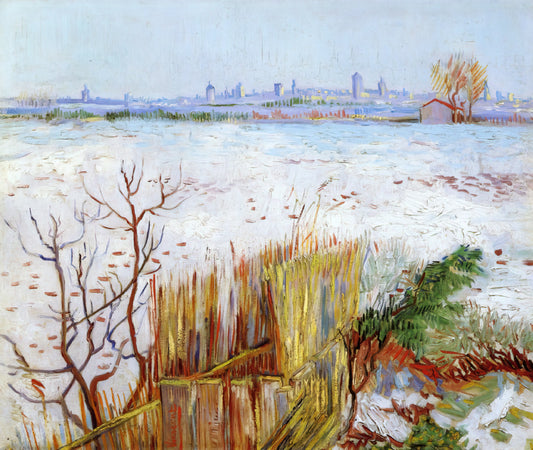 Vincent Willem van Gogh: The Tormented Genius Who Transformed Modern Art - Snowy Landscape with Arles in the Background by Vincent van Gogh
