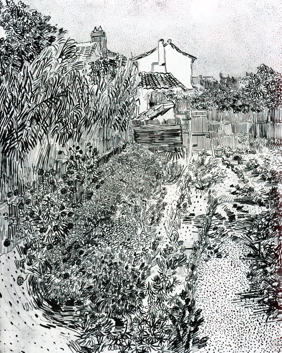 Vincent van Gogh 1889: The Pivotal Year That Defined a Master's Legacy - The Garden with Flowers by Vincent van Gogh