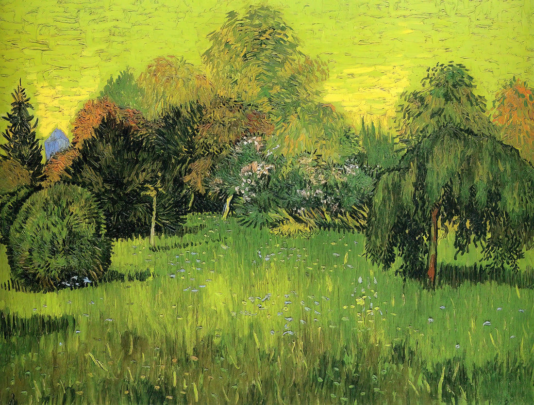 Vincent van Gogh Almond Blossom Print: A Symbol of Hope and Renewal in Post-Impressionist Art - Public Park with Weeping Willow The Poet s Garden I by Vincent van Gogh