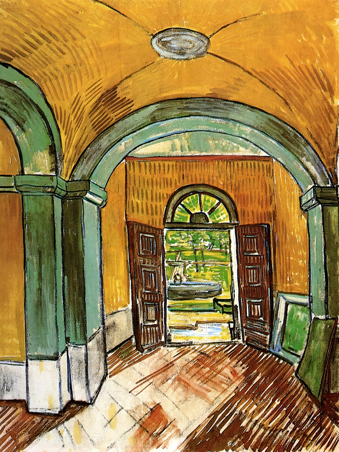 Vincent van Gogh Canvas Prints: A Curator's Guide to Owning His Masterpieces - The Entrance Hall of Saint-Paul Hospital by Vincent van Gogh