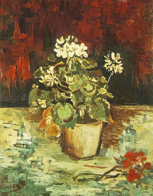 Vincent van Gogh Canvas Prints: Bringing Post-Impressionist Mastery to Your Space - Geranium in a Flowerpot by Vincent van Gogh