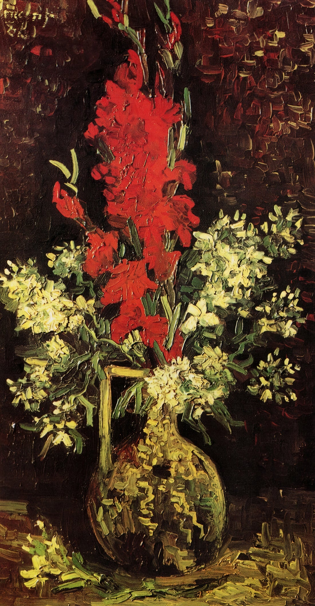 Vincent van Gogh Irises Poster: A Masterpiece of Botanical Expressionism - Vase with Gladioli and Carnations by Vincent van Gogh