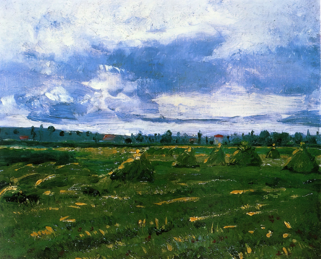 Vincent van Gogh's Wheatfield with a Reaper: A Masterpiece of Symbolism and Technique - Wheat Fields with Stacks by Vincent van Gogh