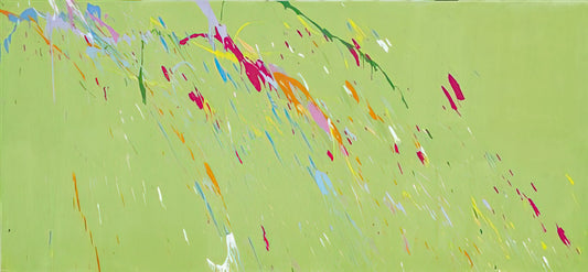 Walasse Ting Acrylic Print: A Vibrant Legacy of Color and Expression - Raindrops Keep Falling on My Head - 1973 by Walasse Ting