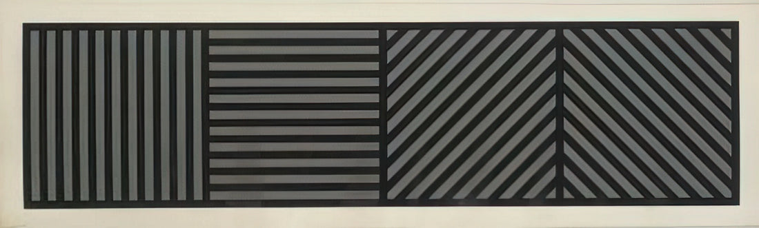 Wall Painting Sol LeWitt: The Conceptual Art Revolution in Architectural Space - Bands of Lines One Inch Wide in Four Directions in Black and Gray by Sol LeWitt