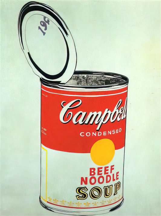 Warhol Torso Print: Exploring the Pop Art Icon's Figurative Works - Big Campbell's Soup Can 19c  Beef Noodle  by Andy Warhol