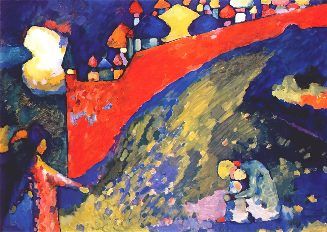 Wassily Kandinsky Art Prints: A Collector's Guide to Abstract Expressionism - RED WALL DESTINY 1909 by Wassily Kandinsky