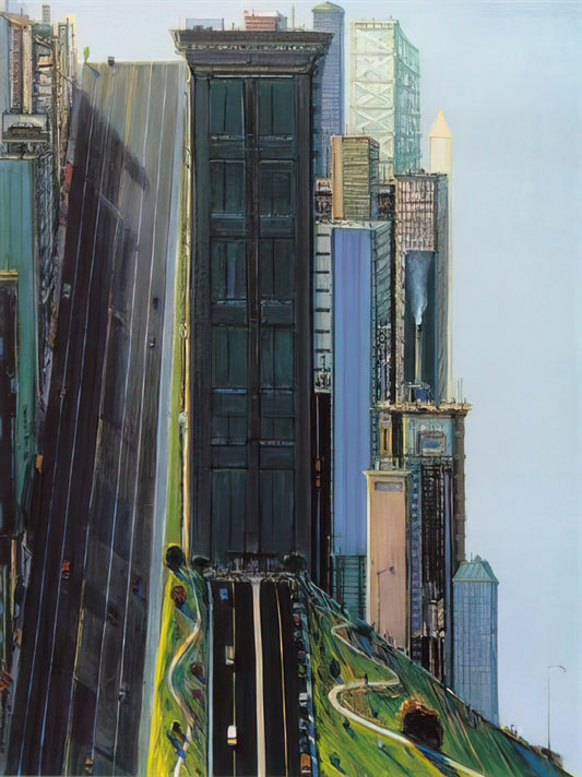 Wayne Thiebaud Framed Art Print: A Collector's Guide to Iconic American Still Life - Hill Street Day City - 1981 by Wayne Thiebaud