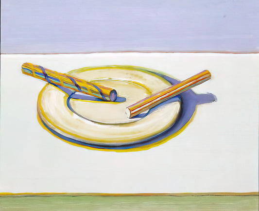 Wayne Thiebaud Landscapes: The Sweet Geometry of California's Terrain - Two Candy Sticks - 2004 by Wayne Thiebaud