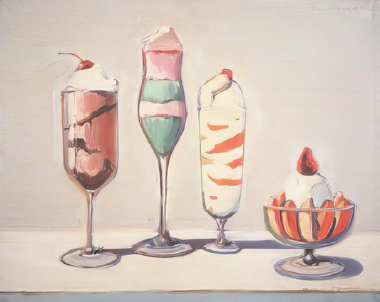 Wayne Thiebaud Prints and Posters: A Sweet Slice of American Art - Four Sundaes - Pop Art by Wayne Thiebaud