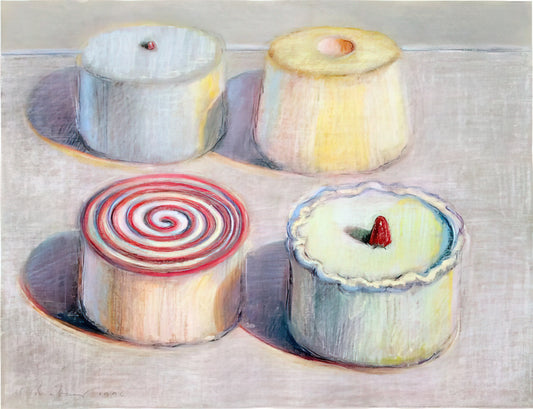 Wayne Thiebaud: The Master of Everyday Delight and American Pop Art - Four Cakes - 1996 by Wayne Thiebaud