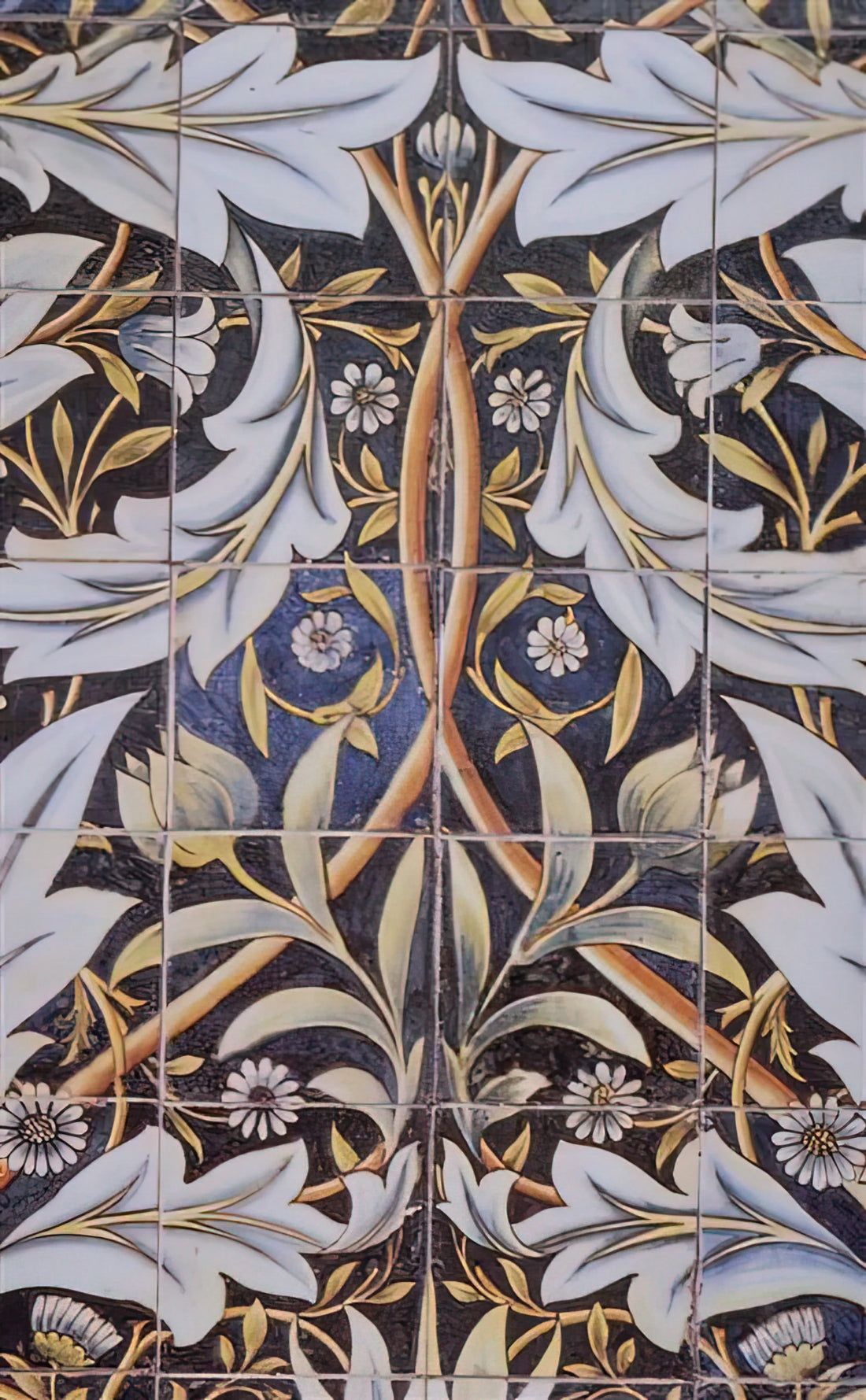 William Morris Poster Framed: A Guide to Artisanal Wall Art and Decorative Prints - PANEL OF CERAMIC TILES DESIGNED BY MORRIS AND PRODUCED BY WILLIAM DE MORGAN 1876 by William Morris