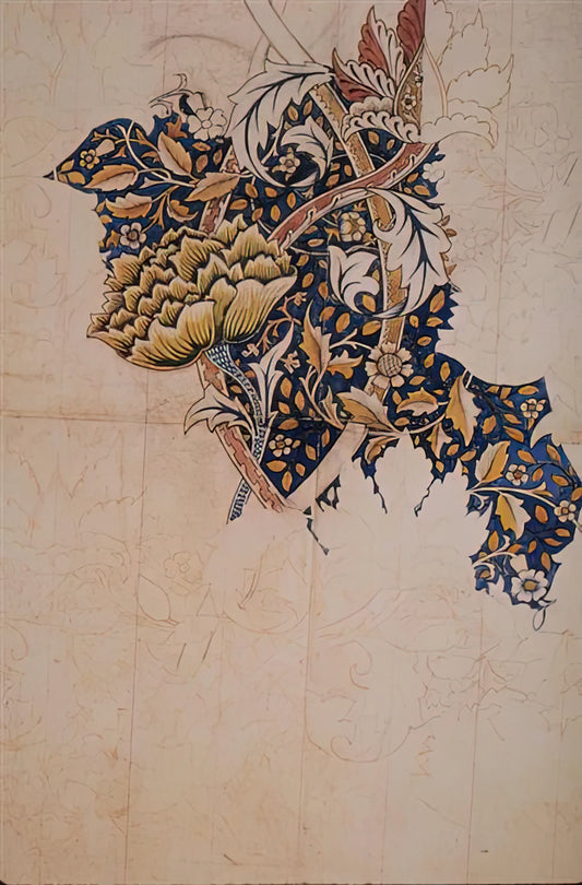 William Morris Wall Tiles: The Arts and Crafts Legacy in Decorative Surfaces - DESIGN FOR WINDRUSH PRINTED TEXTILE 1883 by William Morris