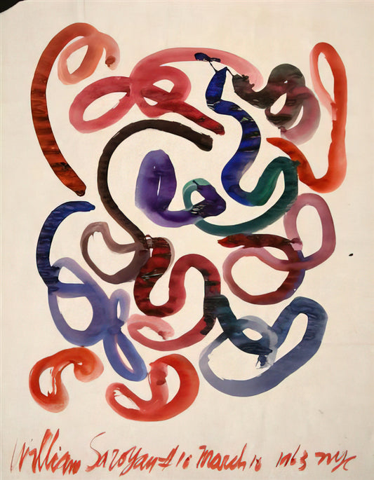 William Saroyan Canvas: The Literary Master's Visual Art Legacy - #10 March 10, 1963 NYC - 1963 by William Saroyan
