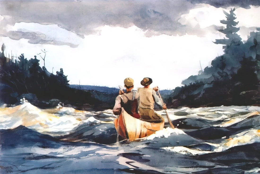 Winslow Homer Artist Prints: A Collector's Guide to America's Premier Marine Painter - CANOE IN THE RAPIDS by Winslow Homer