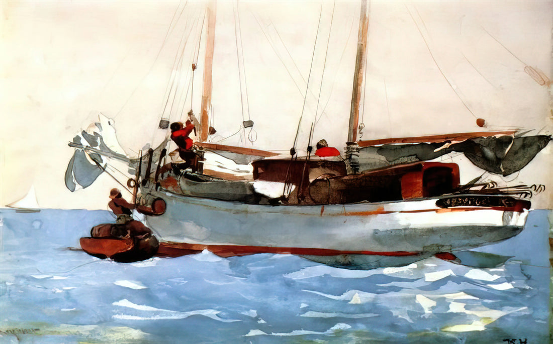 Winslow Homer Canvas: The Enduring Power of America's Master Realist - TAKING ON WET PROVISIONS by Winslow Homer