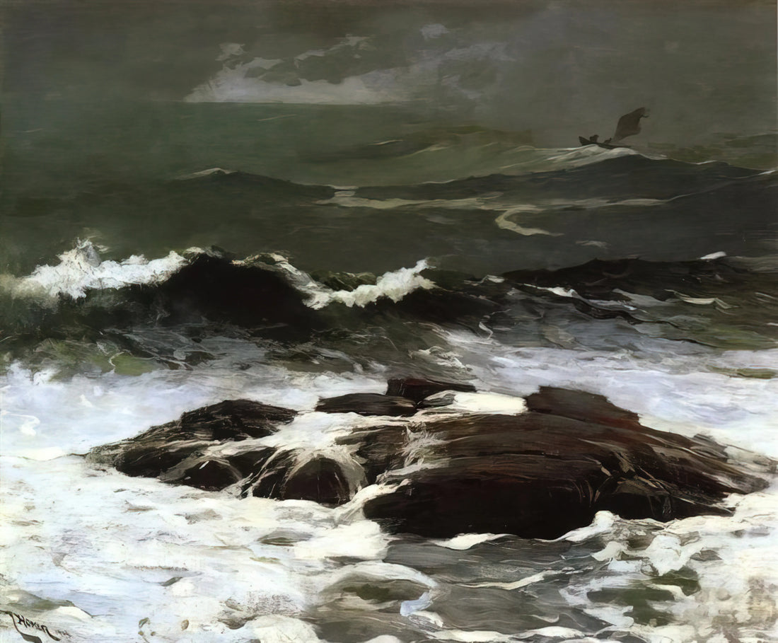 Winslow Homer Gulf Stream Print: A Masterpiece of American Realism and Maritime Drama - SUMMER SQUALL 1904 by Winslow Homer