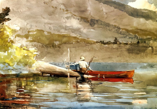 Winslow Homer Lithograph: A Collector's Guide to the Artist's Rare Prints - THE RED CANOE 1884 by Winslow Homer