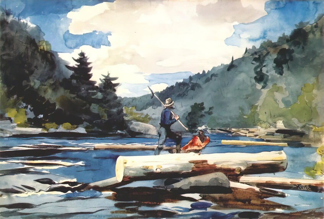 Winslow Homer Print: A Collector's Guide to the Master of American Realism - HUDSON RIVER LOGGING by Winslow Homer