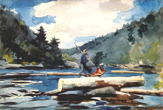 Winslow Homer Print: A Collector's Guide to the Master of American Realism - HUDSON RIVER LOGGING by Winslow Homer